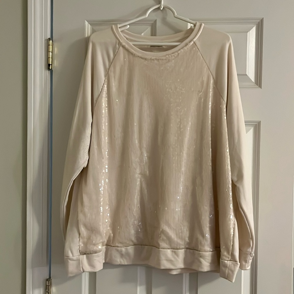 Cream sequence top